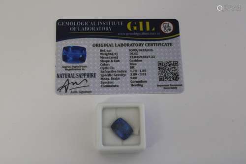 A Sapphire gemstone with certificate