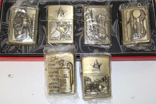 A selection of military style lighters