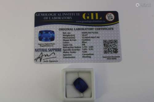 A Sapphire gemstone with certificate