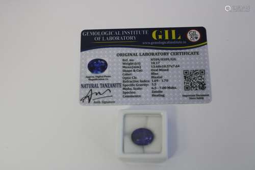 A Tanzanite gemstone with certificate