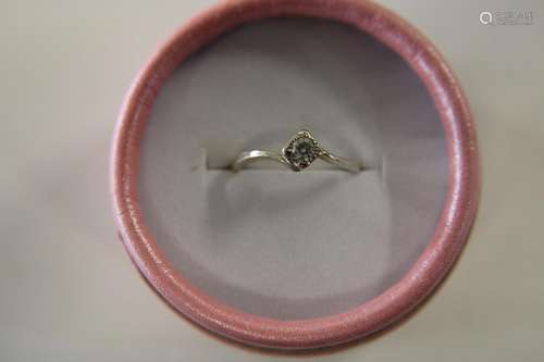 A 9ct gold & diamond solitaire ring size L 1/2