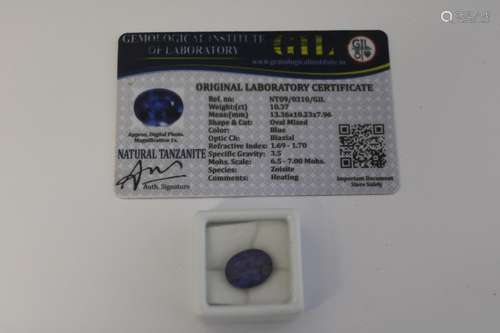 A Tanzanite gemstone with certificate