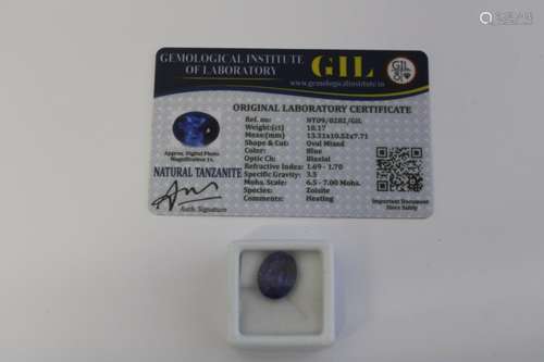 A Tanzanite gemstone with certificate