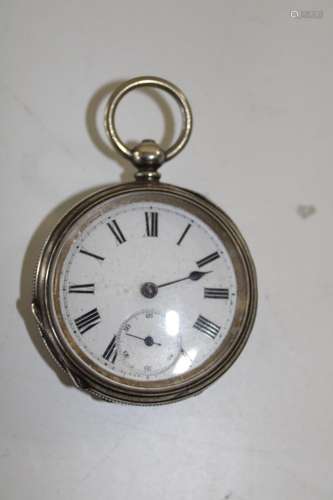 A hallmarked silver open faced pocket watch (as found) not r...