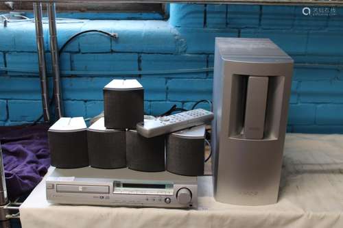 A Sony DVD player, speakers & accessories