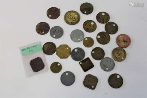 Twenty four assorted colliery mining pit tokens