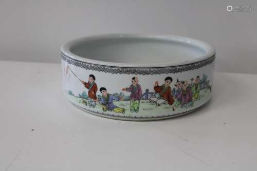 An antique Chinese bowl with character marks to base. Sold a...