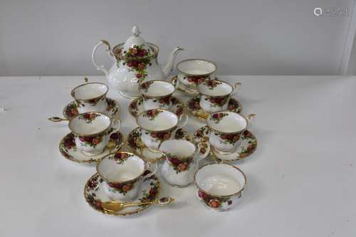 Nineteen pieces of Royal Albert OCR plus tea spoons