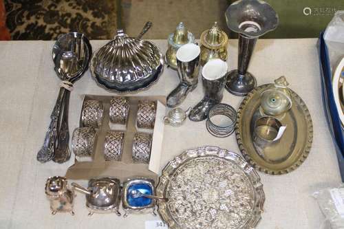 A selection of assorted silver plated items etc