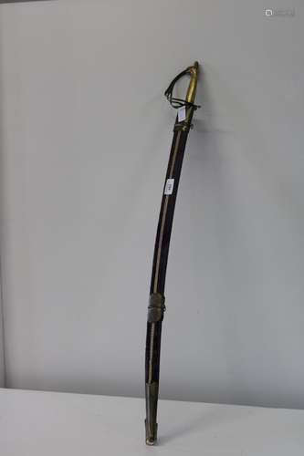 An Indian sword with a purple velvet scabbard