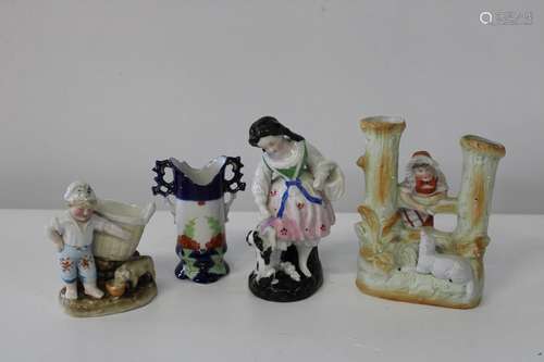 Four pieces of vintage Staffordshire pottery