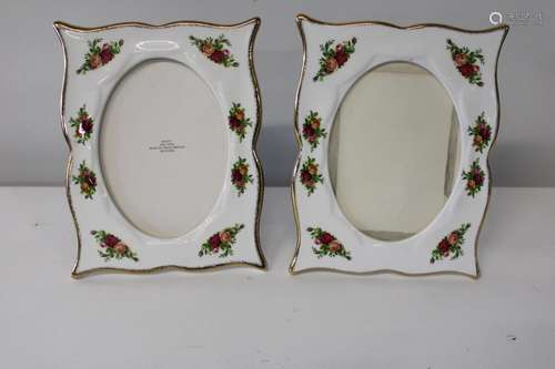 Two large Royal Albert OCR photo frames