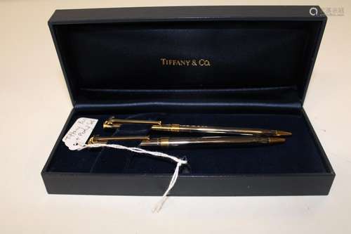 A boxed Tiffany & Co pen & pencil set in the original box