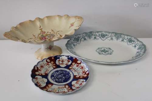 Three pieces of Edwardian ceramics Crown Devon etc