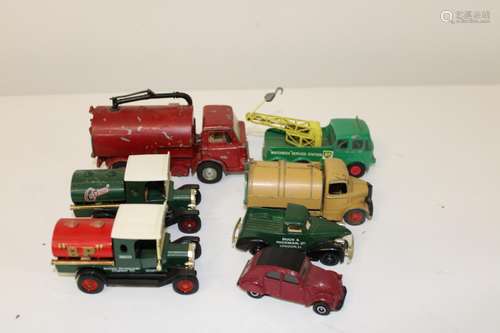 A selection of vintage play worn die-cast models Dinky etc