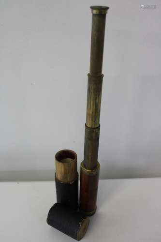 A boxed vintage three draw telescope