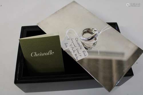 A Chrisofle Vertigo trinket box with a silver plated lid - A...