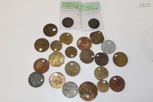 Twenty three assorted colliery mining pit tokens