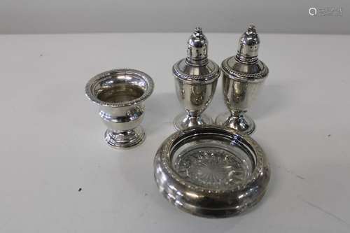 A job lot of white metal & weighted Sterling silver items