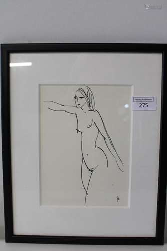 An original ink sketch by Juergen Hoffhie Hoppenheima 32x26c...