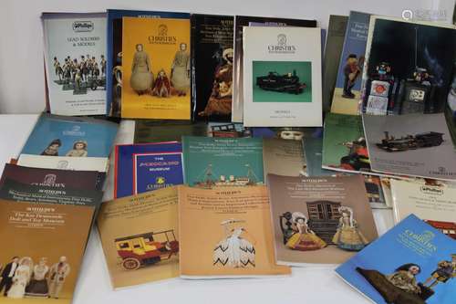 A job lot of London auction house catalogues relating to Toy...