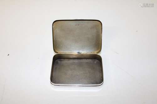 A heavy hallmarked silver lidded box with initials to the li...