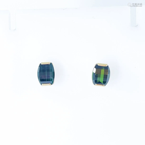 Green Tourmaline Stud Earrings