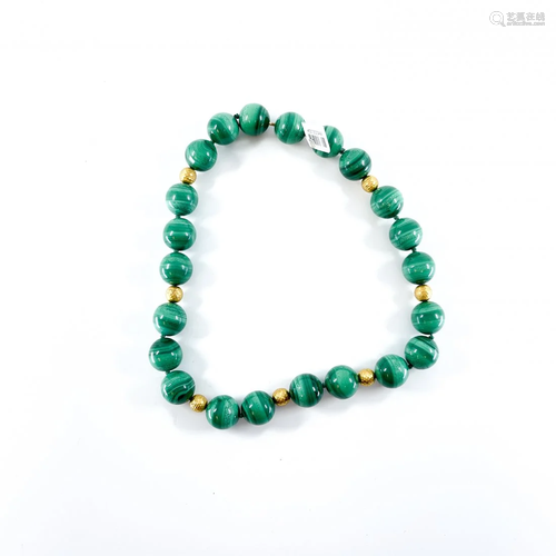 Linda Joslin Malachite Bead Necklace