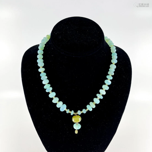 Apatite and Chalsadony Beaded Necklace