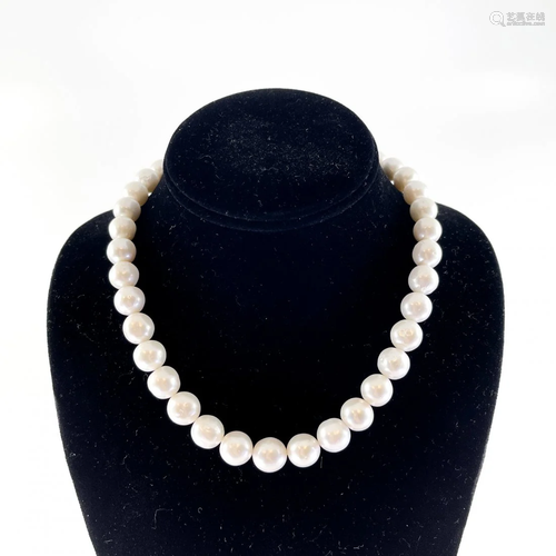 Pearl and White Sapphire Necklace