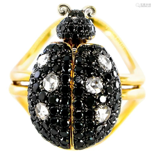 Ladybug Diamond Ring that Opens