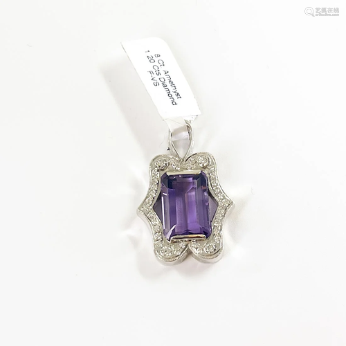 Amethyst and Diamond Pendant