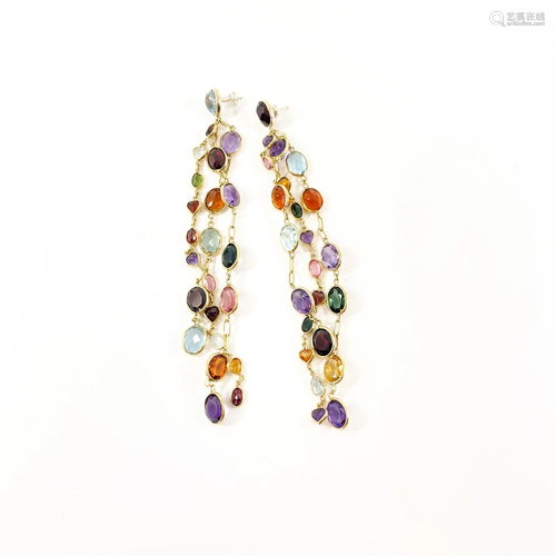 Multi-stone beaded Earrings