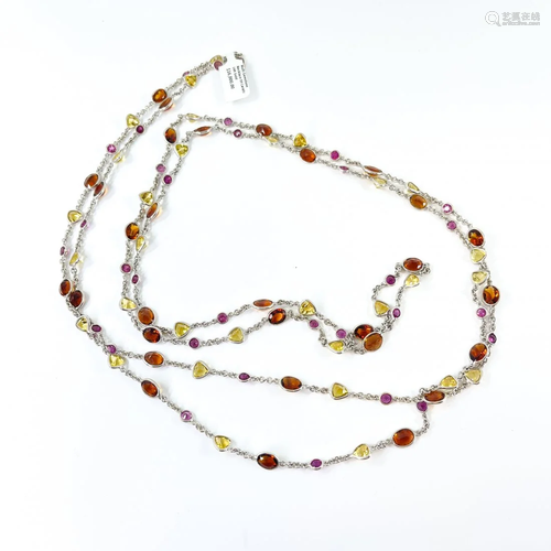 Multi-Gemstone Colorful Long Necklace