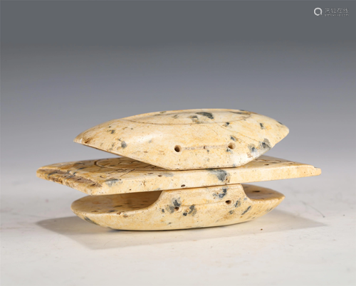 A CARVED JADE TURTLE SHELL RITUAL IMPLEMENTS