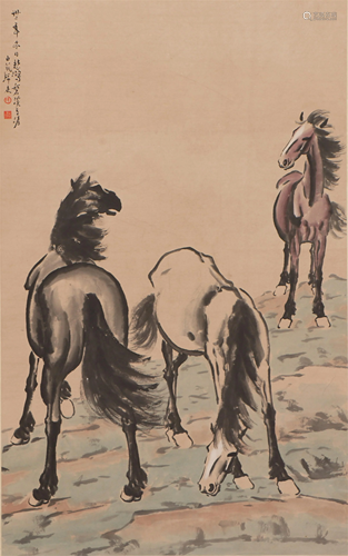 A CHINESE PAINTING OF HORSE