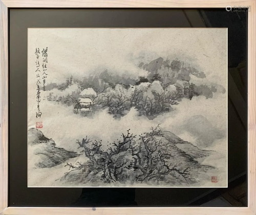 Chinese ink Color Landscape Painting,