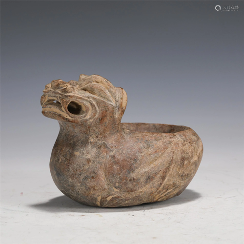 A CHINESE STONE CARVED OIL LAMP