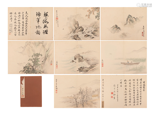 A CHINESE PANTING ALBUM OF LANDSCAPES AND FIGURES