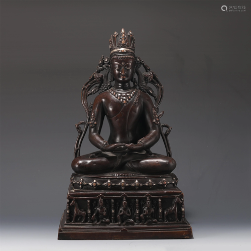 A BRONZE FIGURE OF AMITAYUS NEPALESE STYLE