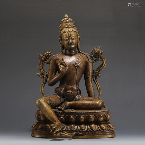 A TIBETAN GILT BRONZE PADMAPANI