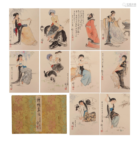 A CHINESE PAINTING ALBUM OF FIGURES