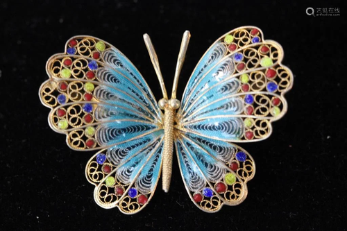 Filigree Butterfly Brooch