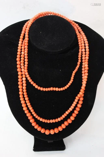 Coral String Beads Necklace