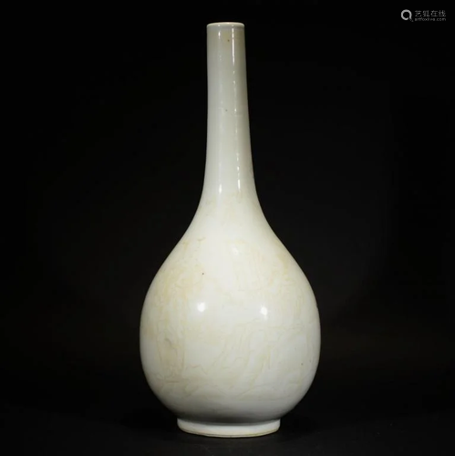 18th Century WHITE GLAZED Bottle VASE