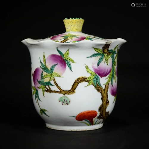 GUANGXU MARK, A FAMILLE ROSE CUP with cover