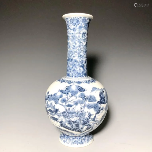 Chinese Blue and White Porcelain Vase,Mark