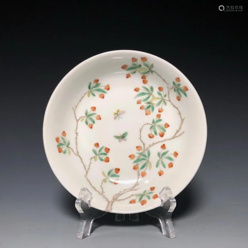 Chinese Famille Rose Porcelain Plate,Mark