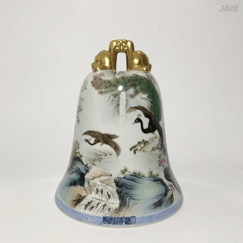 Chinese Famille Rose Porcelain Bell,Mark