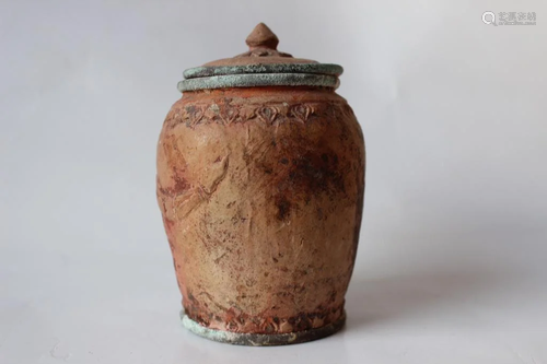 19th.C Lid Jar w Certificate